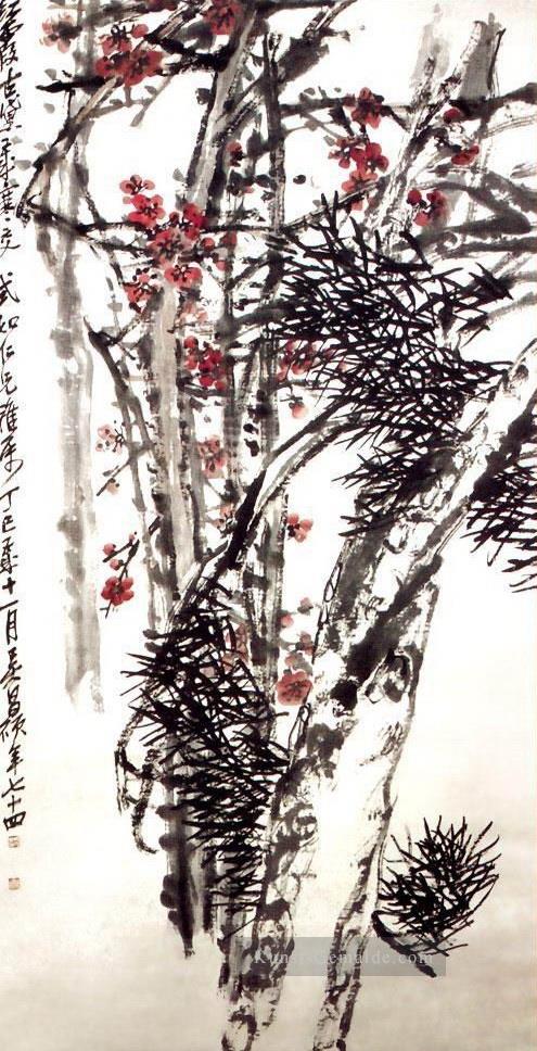 Wu cangshuo Kiefer und Pflaumenblüte Chinesische Malerei Ölgemälde